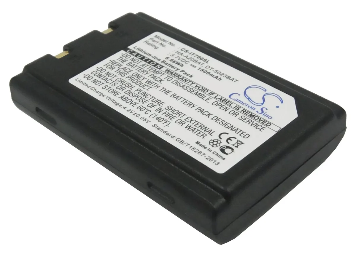 Rectangular replacement battery pack with connector cable and label