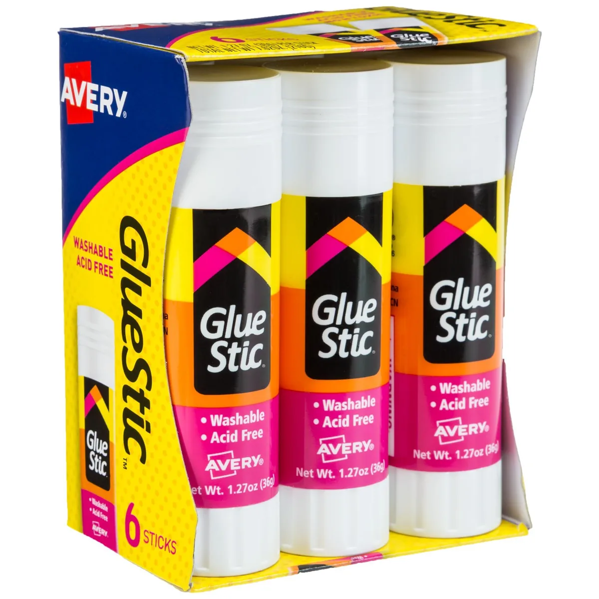  Avery Glue Stic 98073 White Washable 1.27 oz 6 Pack — product photo