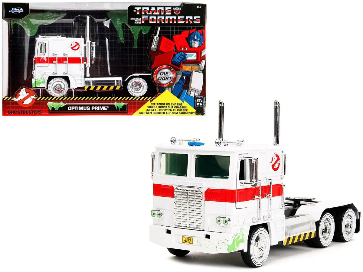 Jada Jada G1 Optimus Prime 1/24 Diecast White Ghostbusters Crossover — product photo