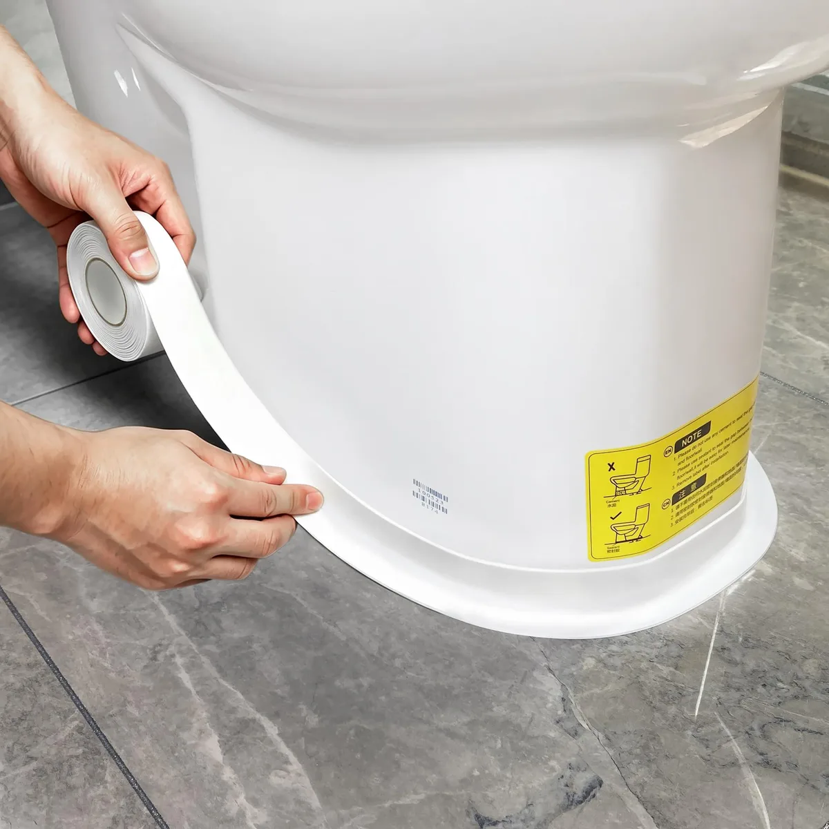 White self-adhesive PVC caulk strip roll 38mm wide 3.2m long with centre crease