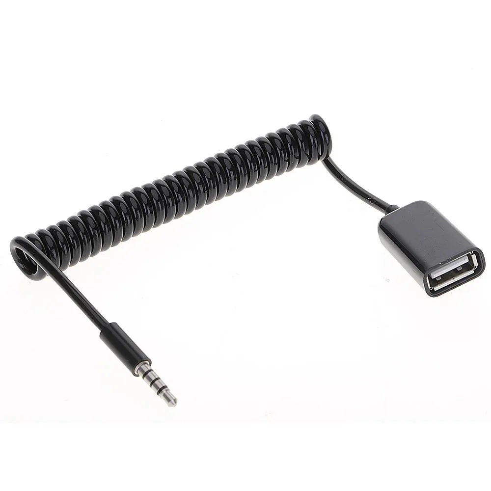 Hetai Tech Hetai Tech 3.5mm Male to USB 2.0 Female Spring Cable 97cm — product photo