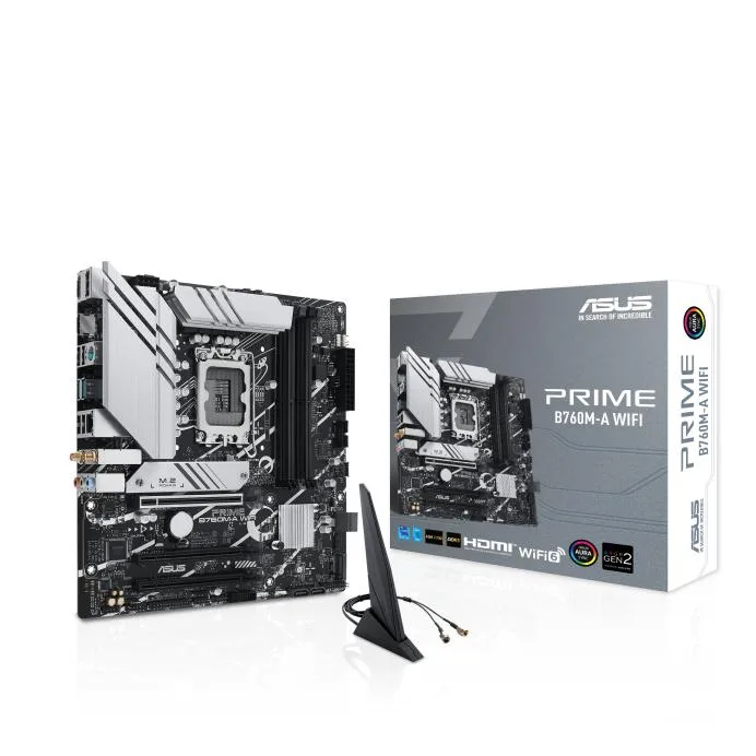 ASUS ASUS PRIME B760M-A WIFI B760 LGA 1700 mATX motherboard PCIe 4.0 DDR5 Realtek 2.5Gb Ethernet Wi-Fi 6 — product photo