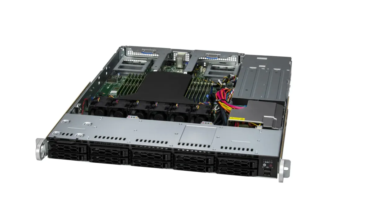 Supermicro Supermicro AS -1115CS-TNR-G1-OTO-69 rack server EPYC 9454P 48-core 10×2.5" SATA — product photo