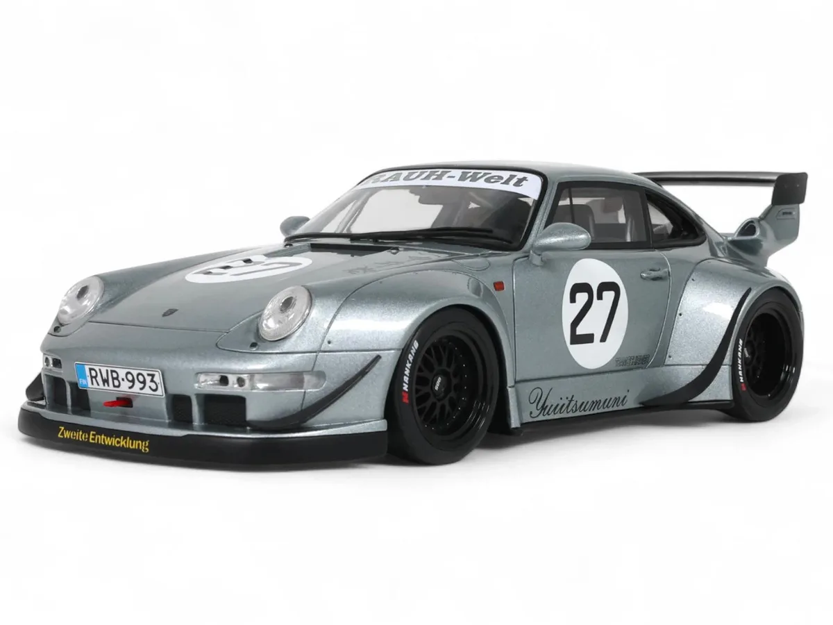 GT Spirit GT Spirit 2024 RWB Yuiitsumuni #27 Silver Metallic 1/18 hobby collectible — product photo
