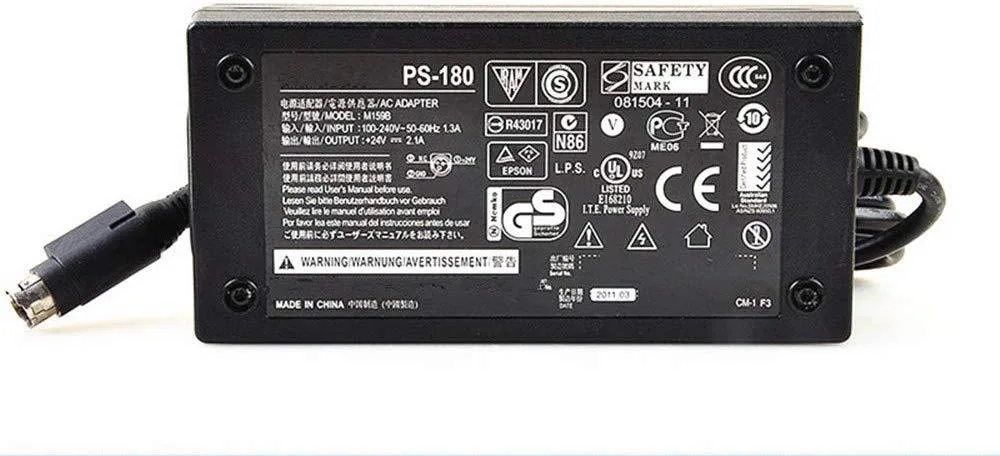 E-buy E-buy Replacement AC Adapter 24V 2.1A PS-180 3 Pin for EPSON TM-T58 TM-U220 T88IV T88V t81ii t82ii M159B M195A — product photo