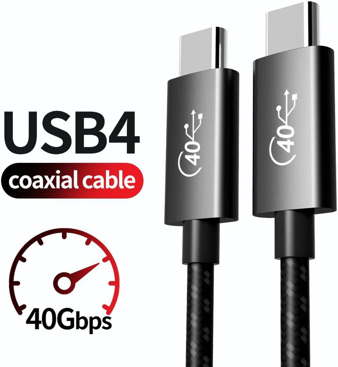 Vszerda Vszerda USB 4 Cable Thunderbolt 4 40Gbps 6.6ft 100W 5K@60Hz — product photo