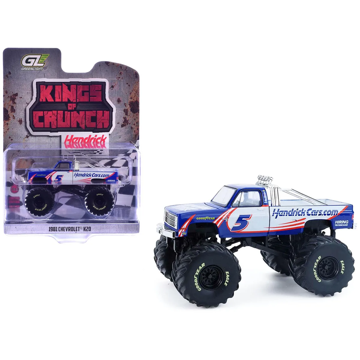 GREENLIGHT GREENLIGHT 1981 Chevrolet K20 Monster Truck #5 HendrickCars.com 1/64 Diecast — product photo