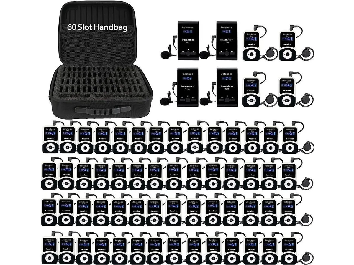 BFKK BFKK Tour Guide System 4 Transmitters 60 Receivers 2.4 GHz 99 Channels — product photo