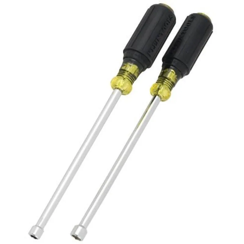 Two chrome nut drivers with cushion grips and magnetic tips