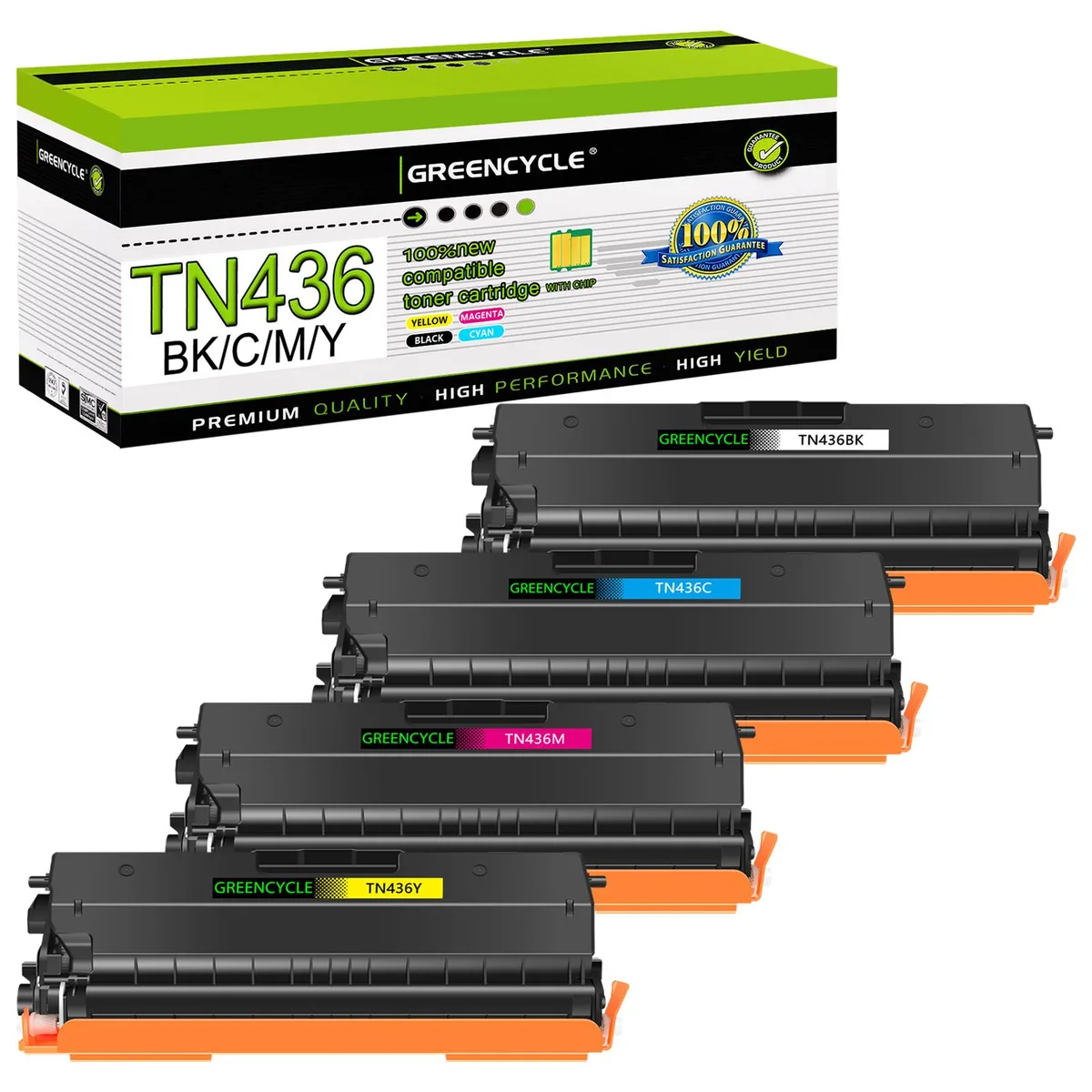 GREENCYCLE GREENCYCLE TN436 4-pack toner cartridge set (BK/C/M/Y) 6500 pages — product photo