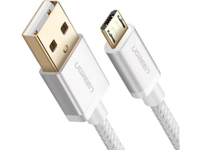 Manw Manw Micro USB Cable 10FT Nylon Braided White — product photo