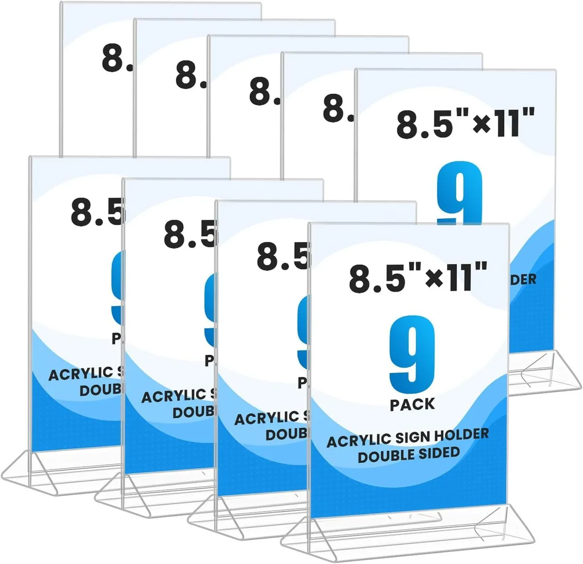 MCHOSE MCHOSE Acrylic Sign Holder 8.5x11 Inch Double Sided 9 Pack — product photo