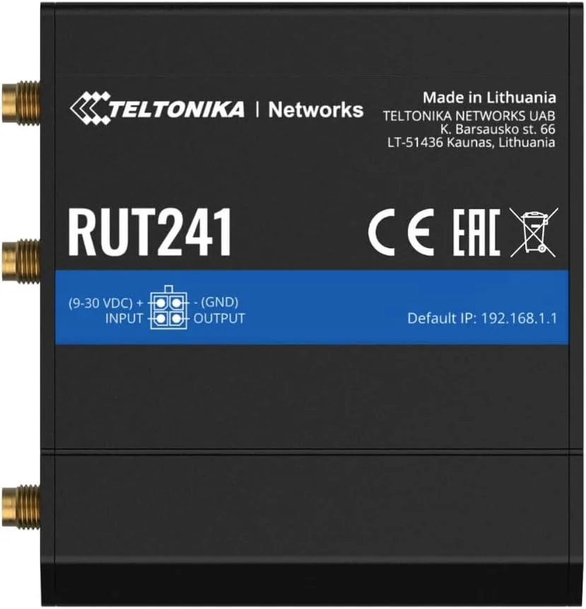 Teltonika Networks Teltonika Networks RUT241098000 4G LTE firewall appliance — product photo