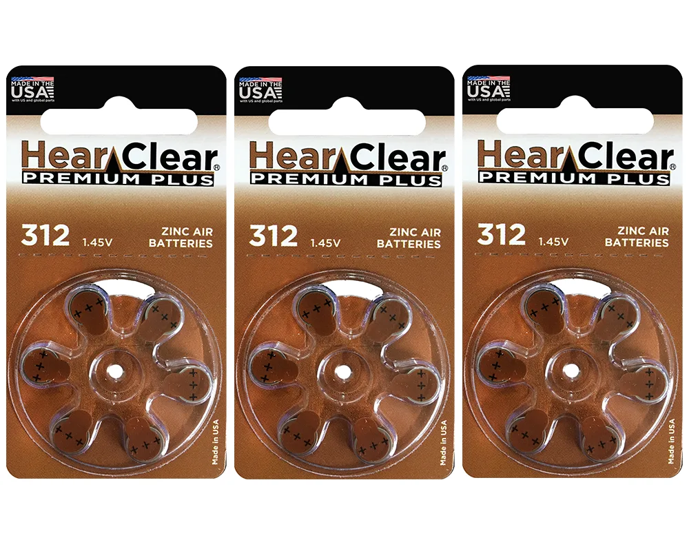HearClear Battery HearClear Battery Size 312 Zinc Air 1.45V Brown Tab 18 Pack Ear Care — product photo