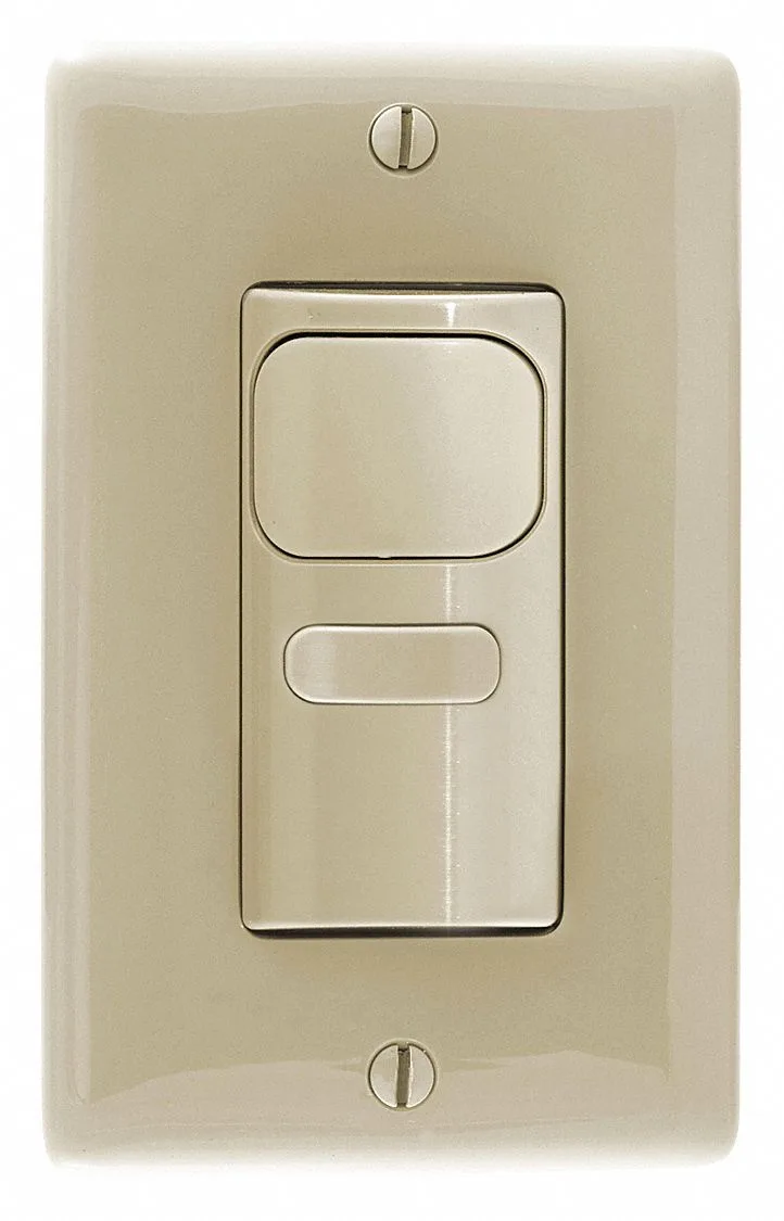 Ivory wall-mount occupancy sensor with single button