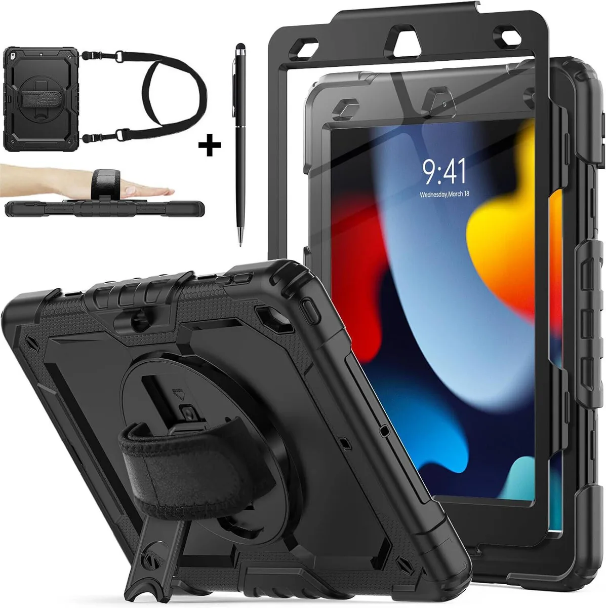 BONAEVER BONAEVER Protective Case iPad 10.2 inch 2019 2020 2021 Black — product photo