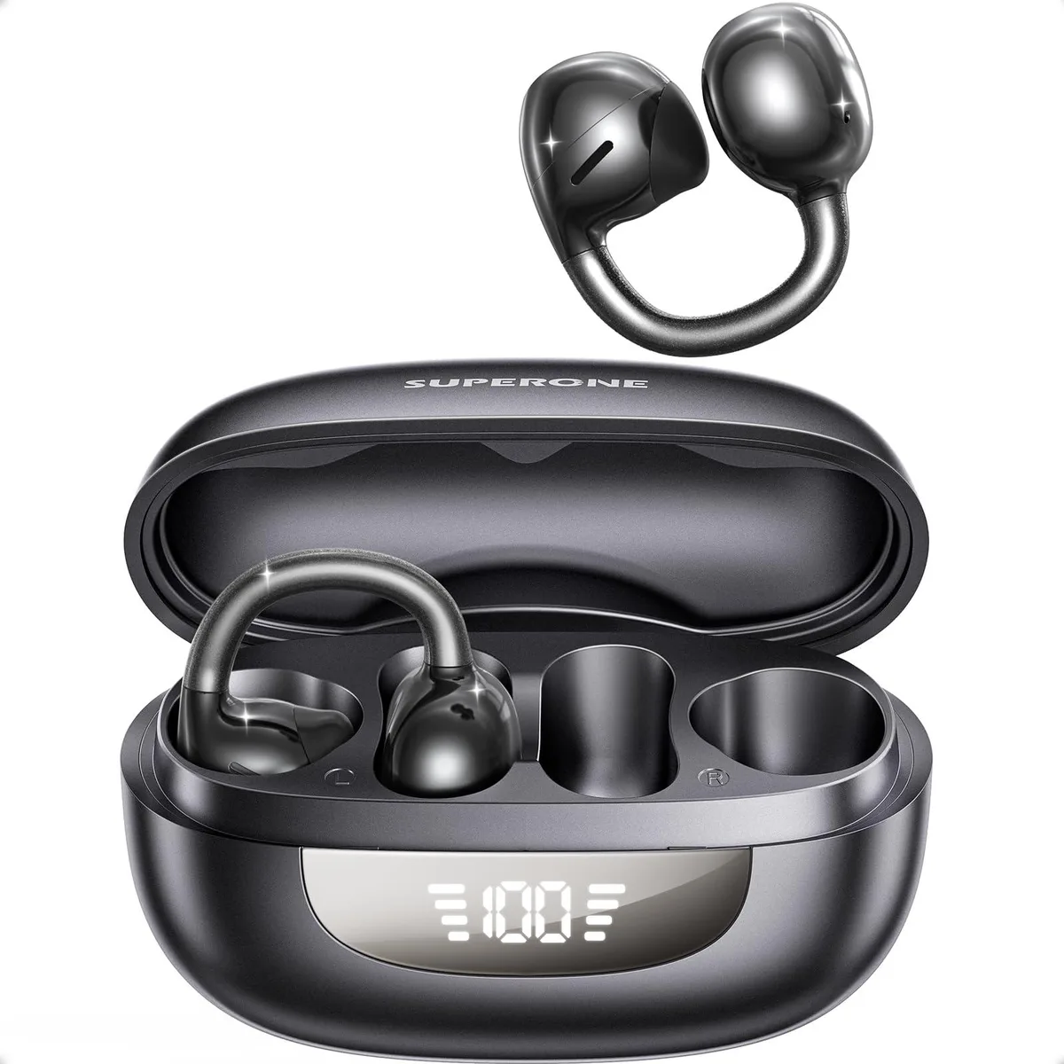 SuperSonic T23 Clip-On Earbuds Air Cushion Gray — product photo