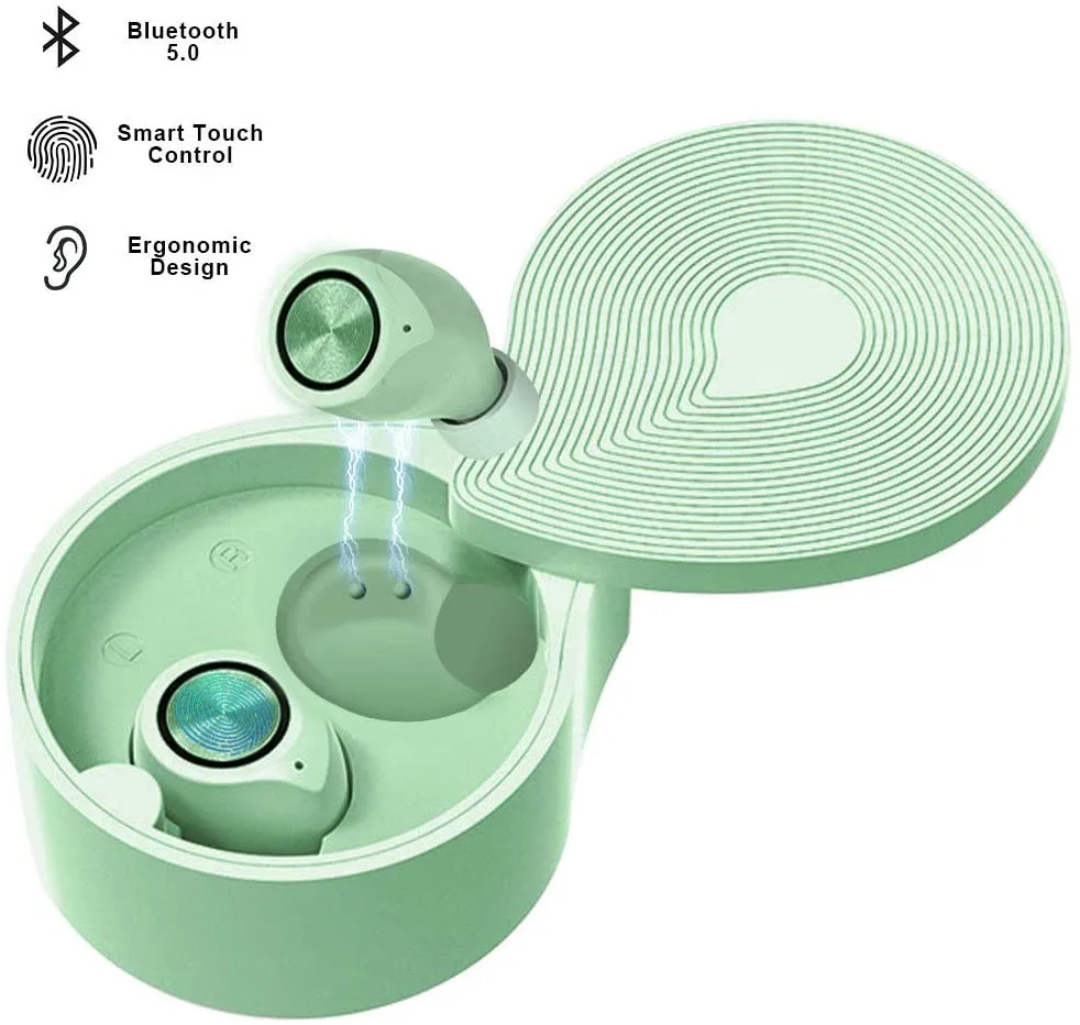 Corn Electronics Corn Electronics TW70 Bluetooth 5.0 Earbuds Green — product photo