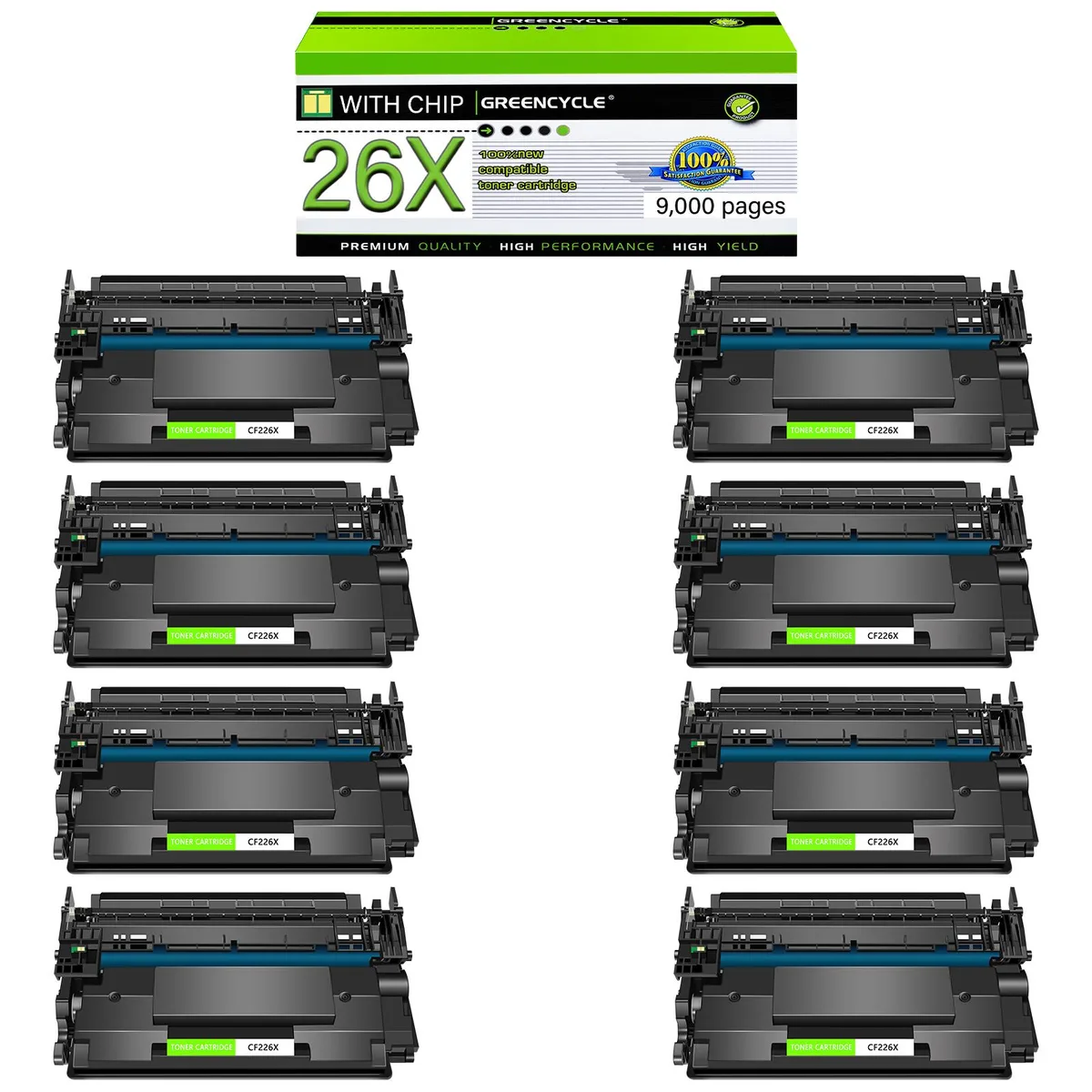 GREENCYCLE GREENCYCLE CF226X toner cartridge 8 pack black 9000 pages — product photo