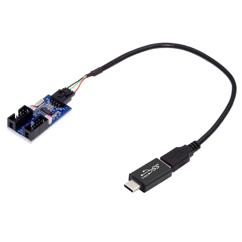Fervit Fervit USB 3.1 Type-C to 2×9/10-pin header adapter — product photo