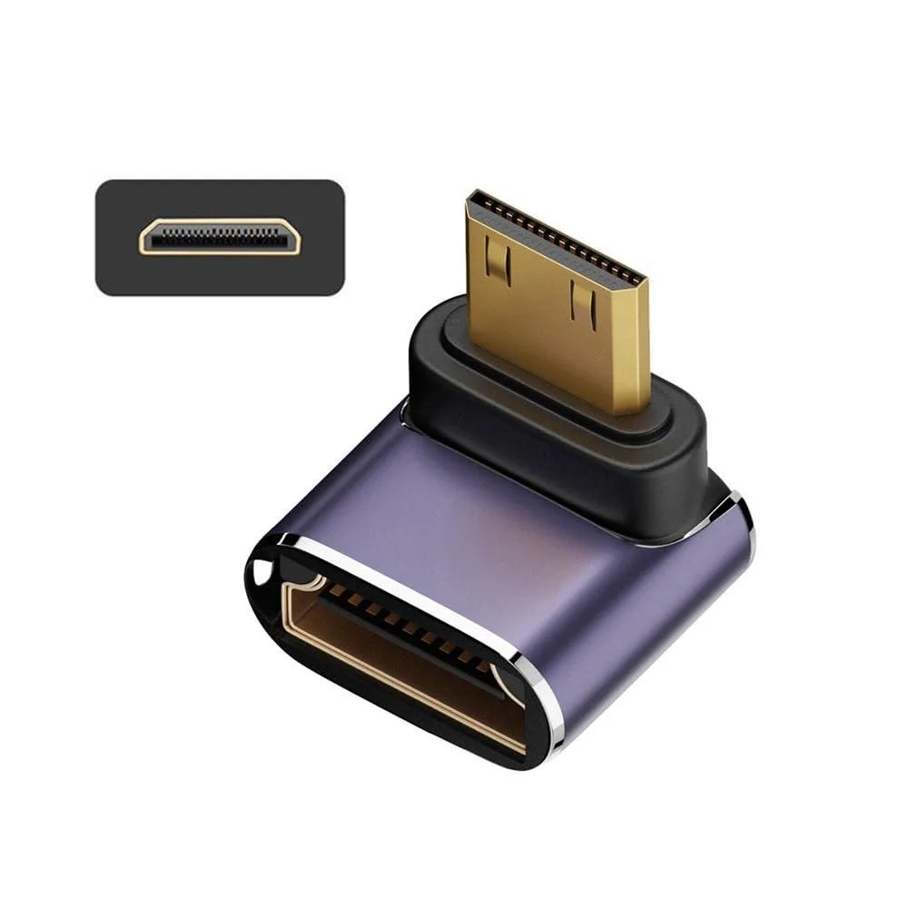 LORDWORLD LORDWORLD 8K 60Hz HDMI 2.1 Mini HDMI Male to HDMI Female Down Angled Adapter — product photo