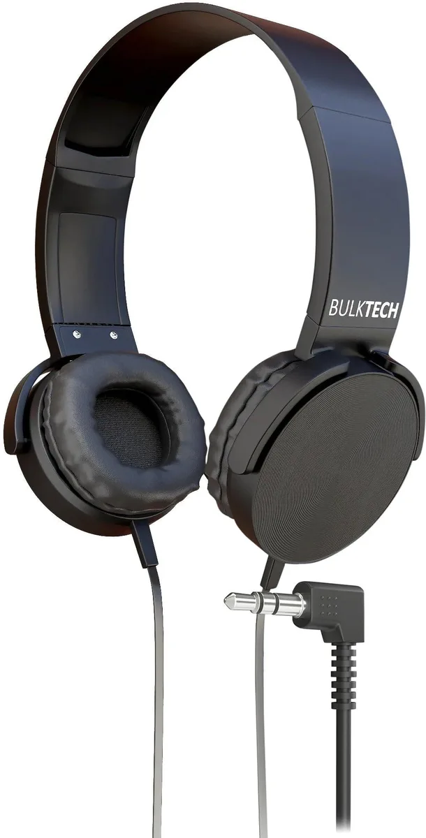 White wired on-ear headphones with round metal earcups and 3.5mm plug