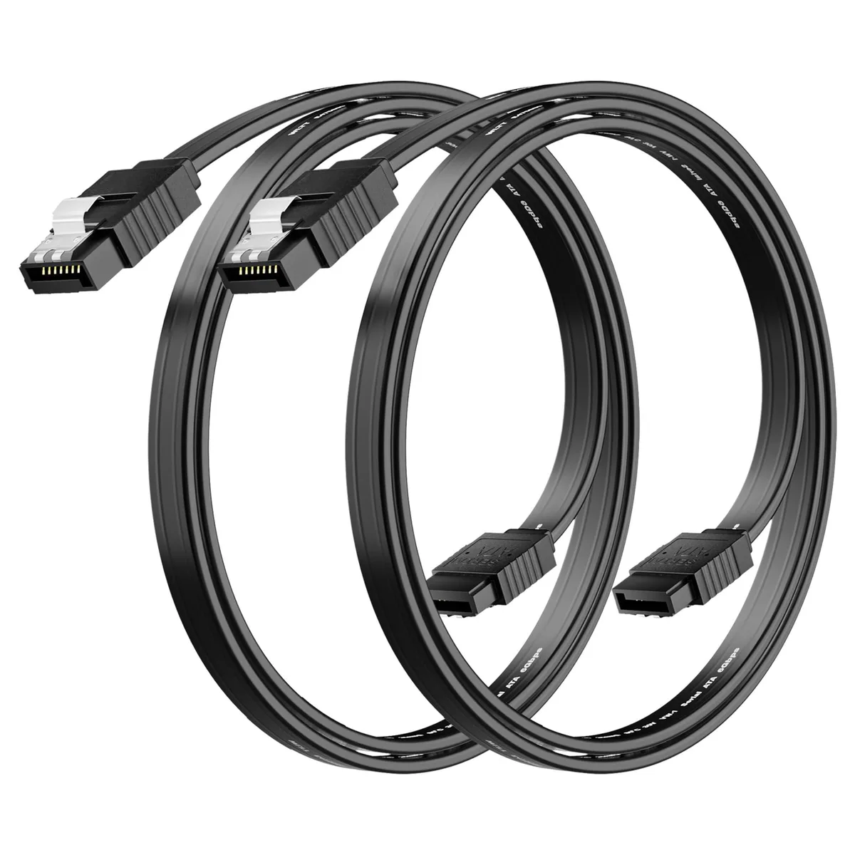  Pagaloce SATA Cable III 18 Inch 2-Pack 6Gbps Male-to-Male Black — product photo
