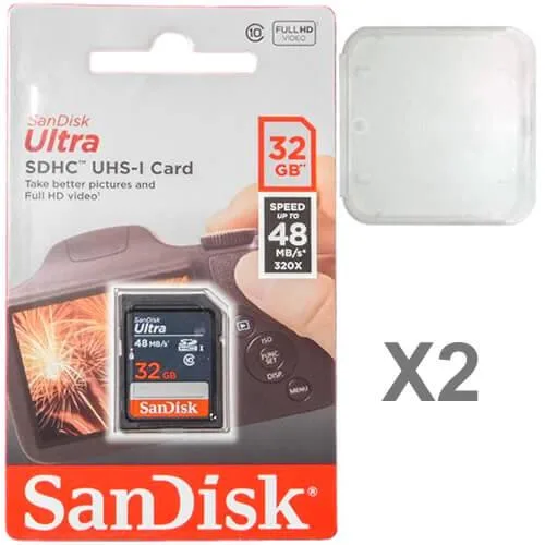 SanDisk SanDisk Ultra 32GB SDHC Class 10 2-Pack with Cases — product photo