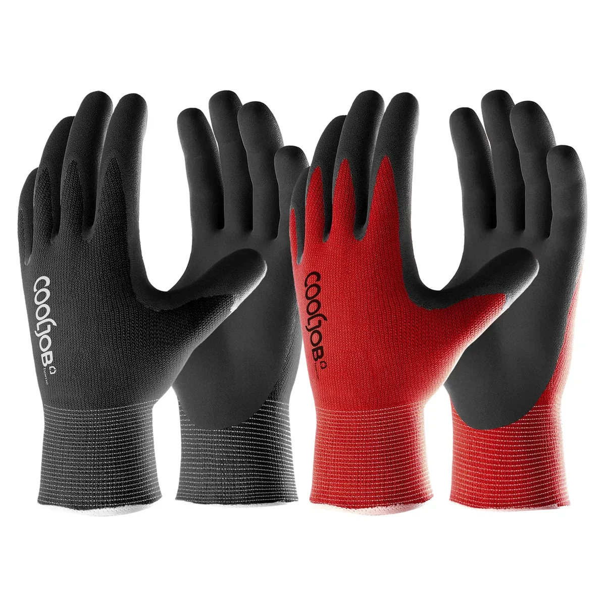  COOLJOB F132DM09 Gardening Gloves Medium 6 Pairs Black Red — product photo