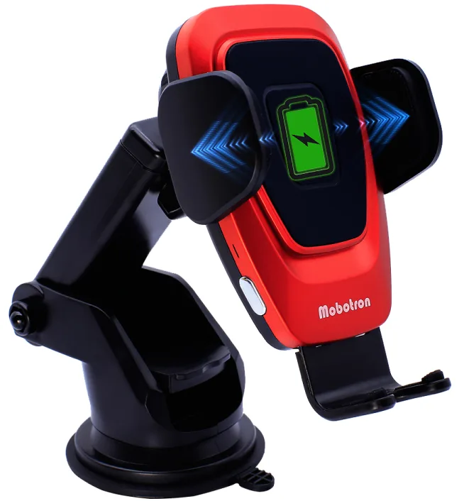 Mobotron Mobotron Wireless Car Charger Smartphone Mount (Red) 15W Qi — product photo