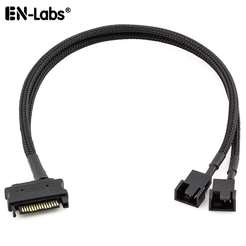 EN-Labs EN-Labs SATATX4-1X210IN SATA to 2x TX4 Fan Splitter Cable 10 Inch Black — product photo