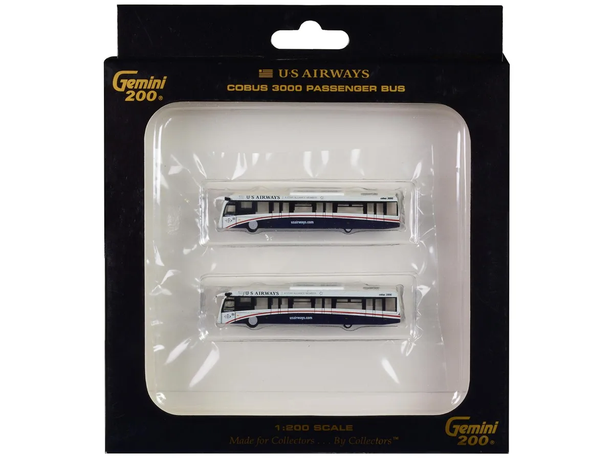 GeminiJets GeminiJets Cobus 3000 US Airways Shuttle Bus 1/200 2-Piece Set — product photo