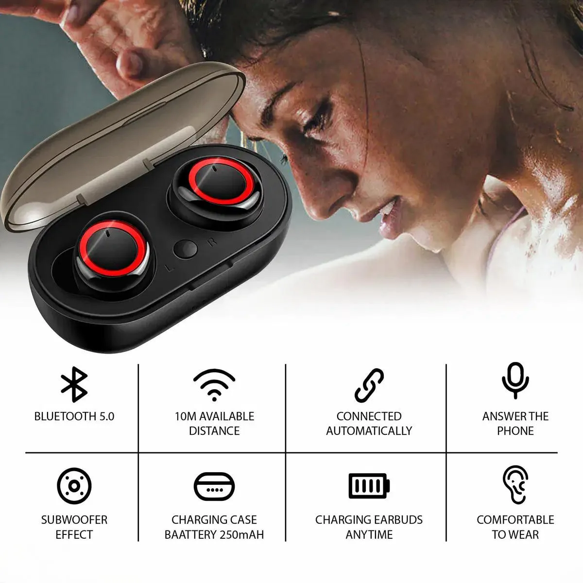 Glorine Glorine Wireless Earbuds Bluetooth 5.0 32h Playtime — product photo