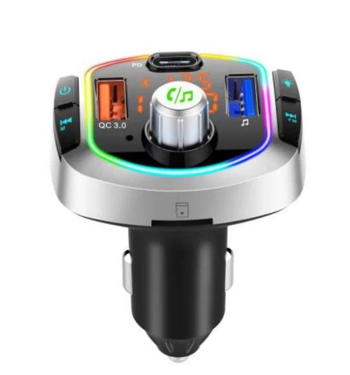 LUOM LUOM BC63 Bluetooth 5.0 FM Transmitter 18W QC3.0 USB-C PD Dual Screen — product photo