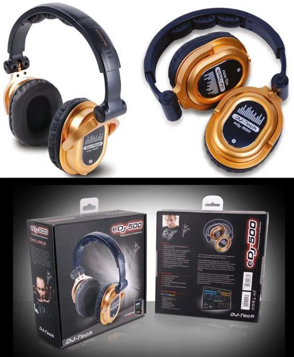 DJ Tech DJ Tech EDJ-500 Chris Garcia Professional Headphones Gold — product photo