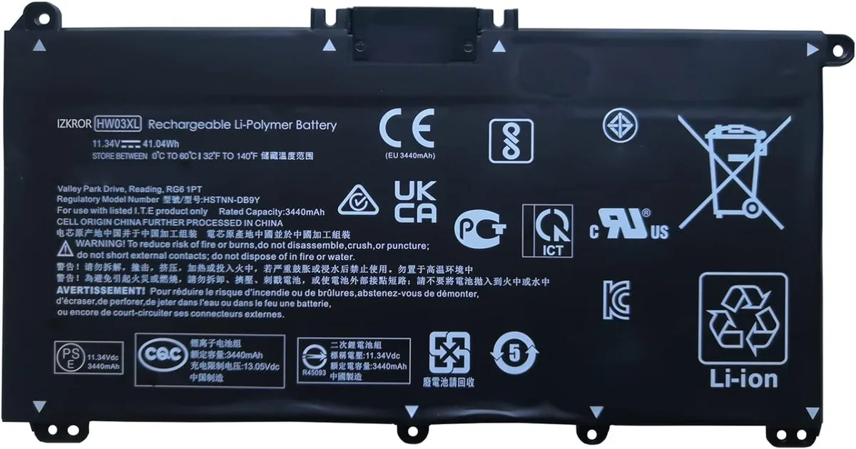 NShi NShi HW03XL 41.04Wh 11.34V laptop battery — product photo