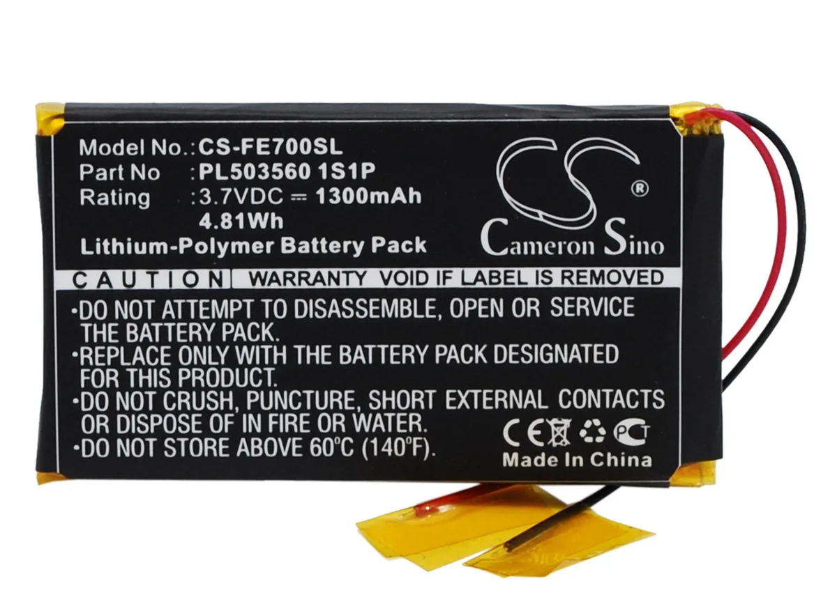 Cameron &amp; Co Cameron &amp; Co DS-CS-FE700SL headphone battery 3.7V 1300mAh — product photo