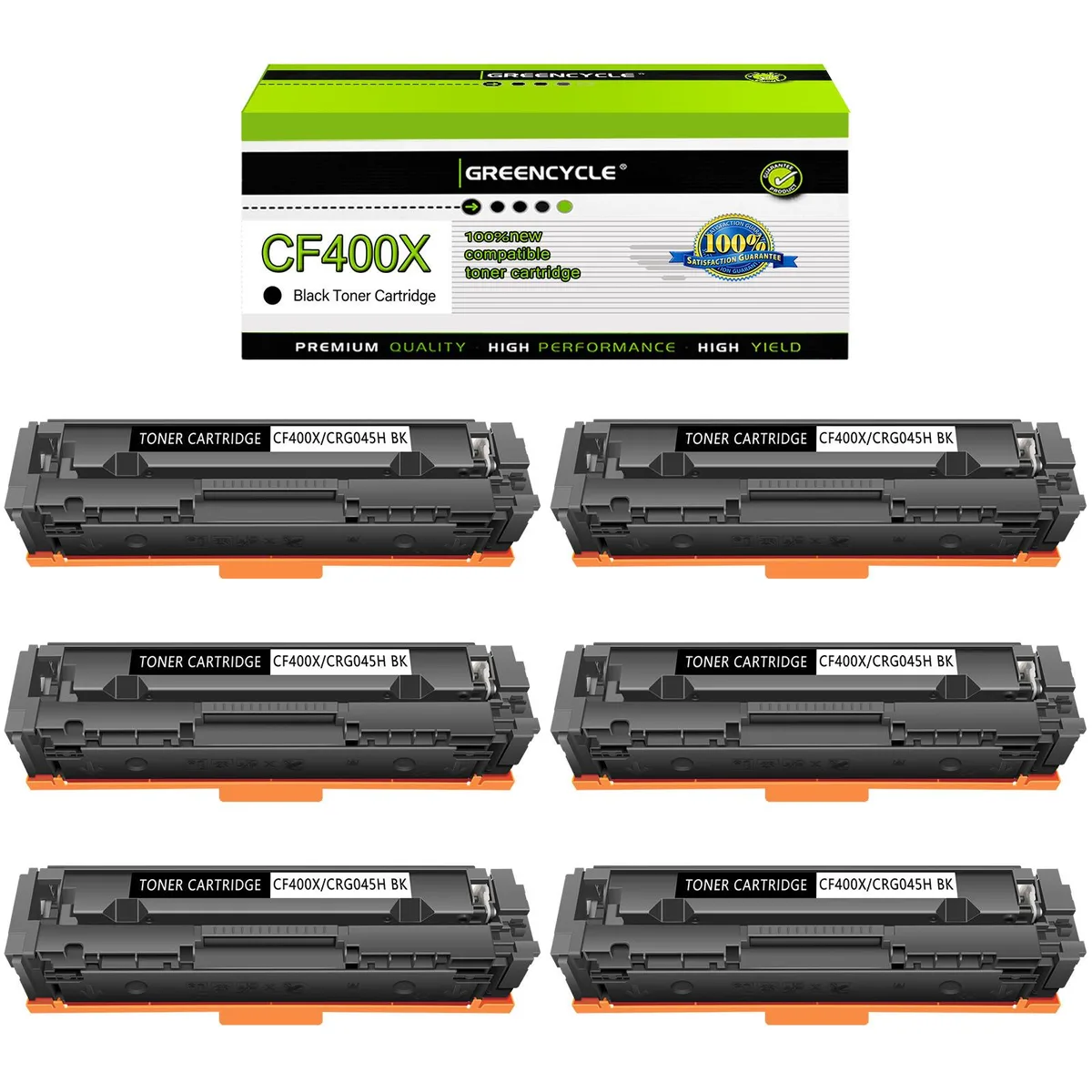 GREENCYCLE GREENCYCLE 6 Pack CF400X Black Toner Cartridge 2800 pages — product photo