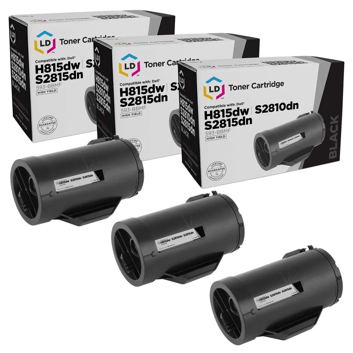 LD Products LD Products Compatible Toner Cartridge for Dell 593-BBMF 47GMH High Yield Black 3-Pack — product photo