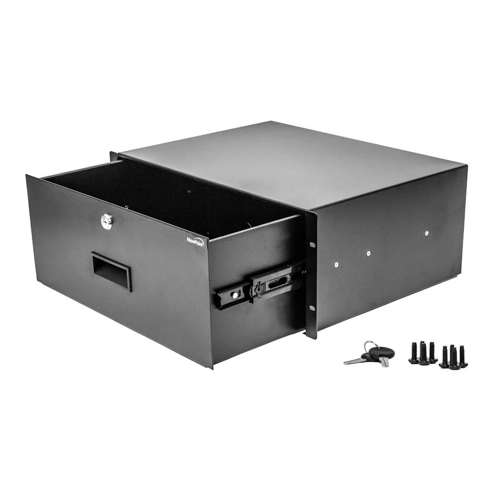 NavePoint NavePoint 4U Rack Mount Drawer 19" 13.25" Black with Lock — product photo