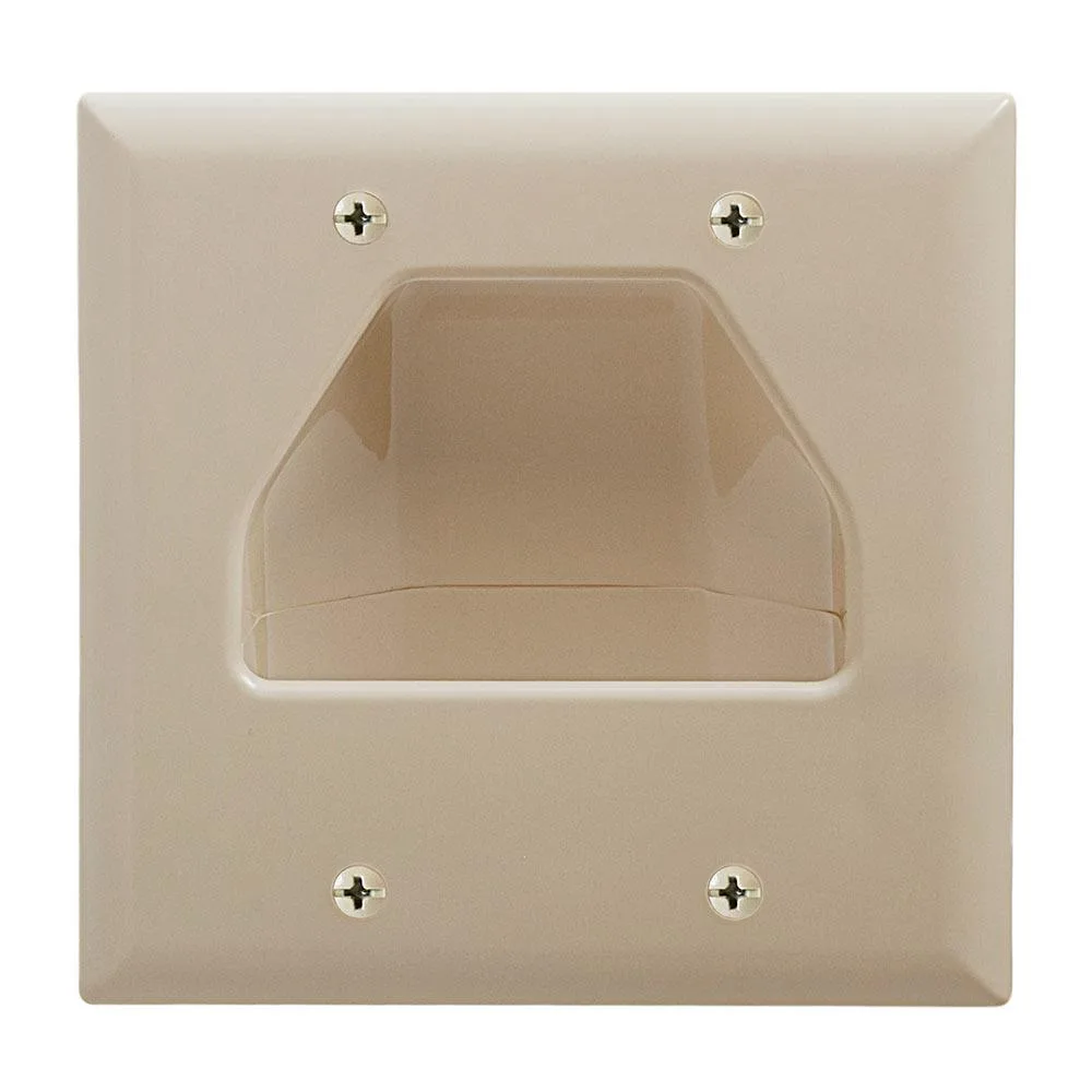 CMPLE CMPLE 2-Gang Recessed Low Voltage Wall Plate Ivory — product photo