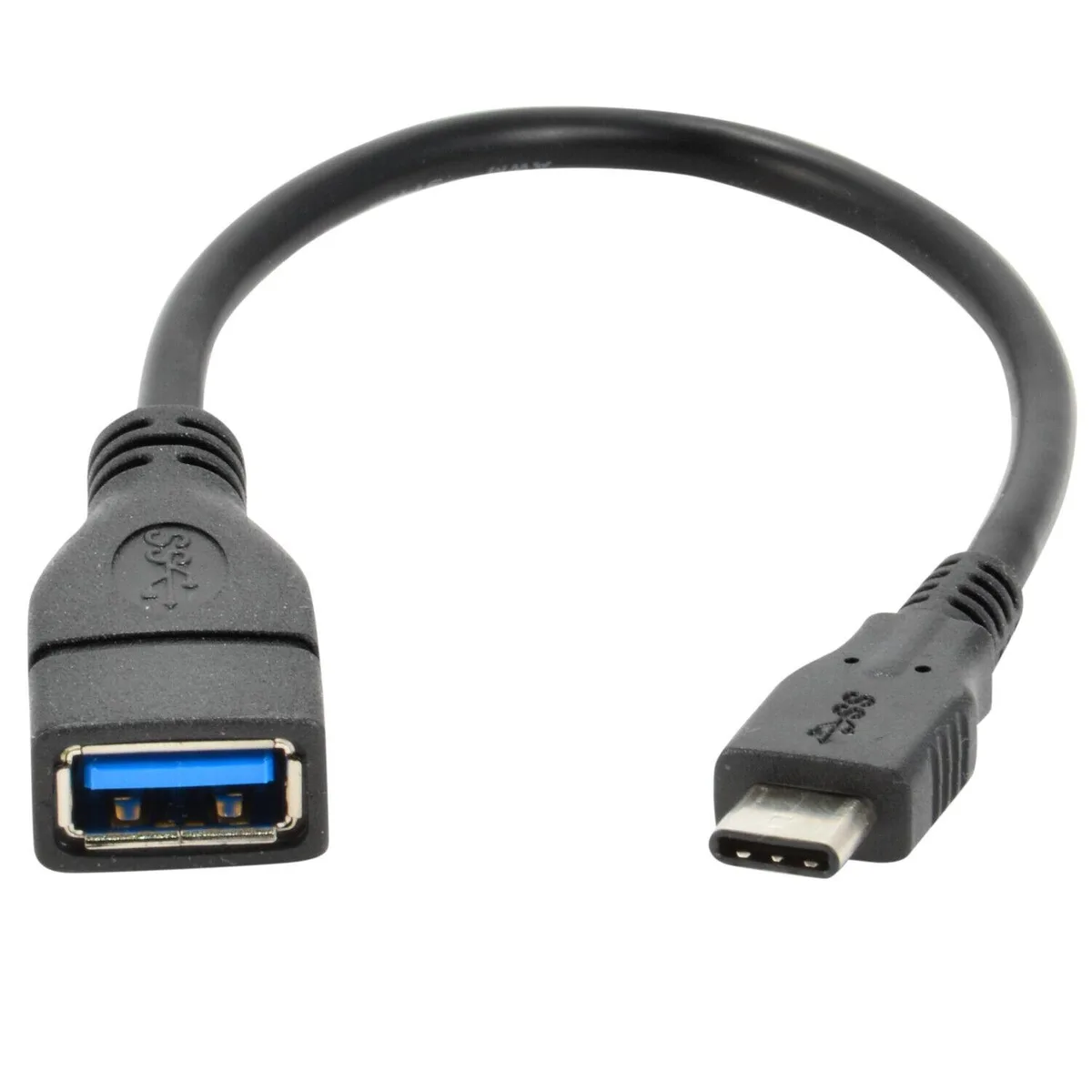 JacobsParts Inc. JacobsParts Inc. U3C-C-BLK USB-C 3.1 to USB 3.0 OTG adapter cable 8 in black — product photo