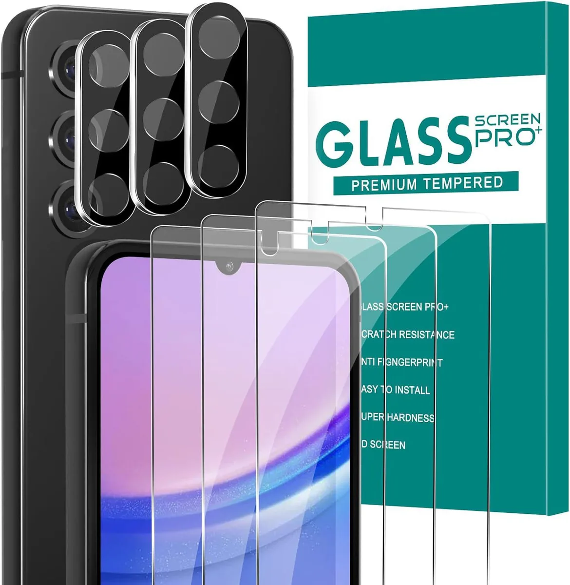 BONAEVER BONAEVER 3+3 Pack Screen Protector for Samsung Galaxy A15 6.5 inch 2024 — product photo