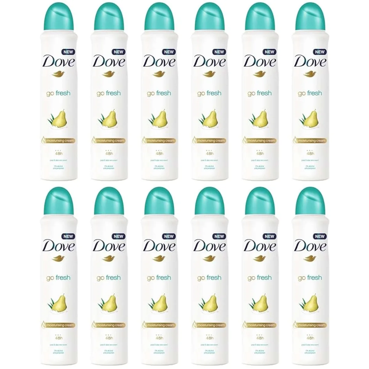 Dove Dove 52126859919678 Go Fresh Antiperspirant Spray Pear & Aloe 150 ml 12-Pack skin care — product photo
