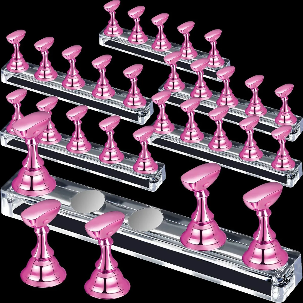 Blulu 6-Set Magnetic Nail Tip Display Stand Light Pink — product photo
