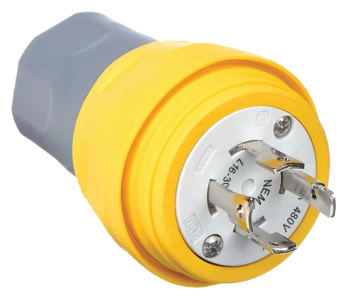 Hubbell Incorporated Hubbell Incorporated HBL28W76 Watertight Locking Plug L16-30P 30 A 480V AC line protection — product photo