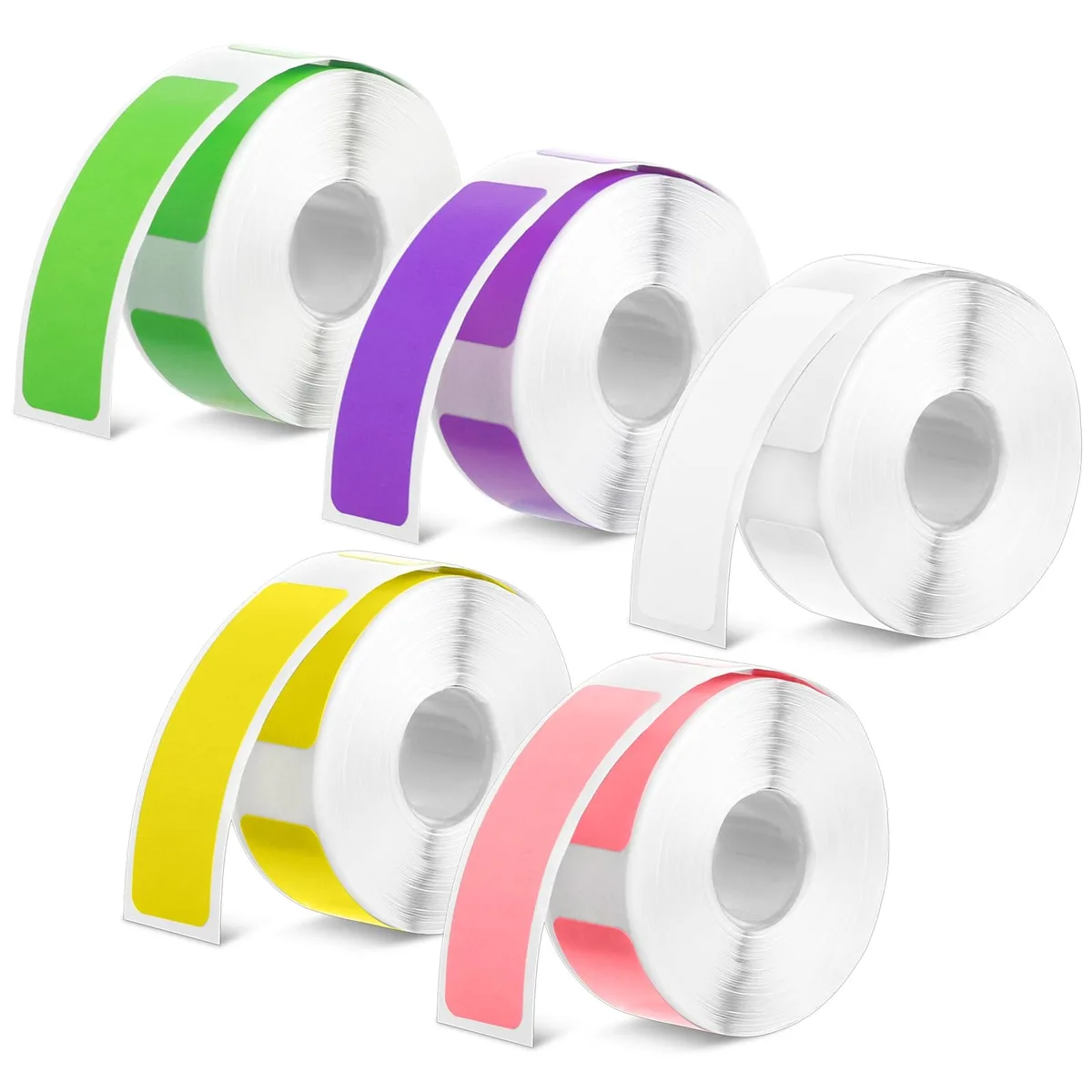 White laminated label tape rolls 12 x 40 mm 5 rolls 800 labels