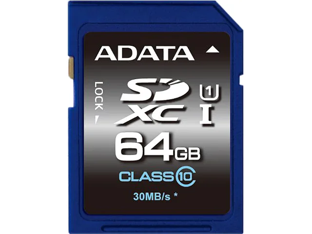 ADATA ADATA ASDX64GUICL10-R 64GB SDXC UHS-I Class 10 memory card — product photo