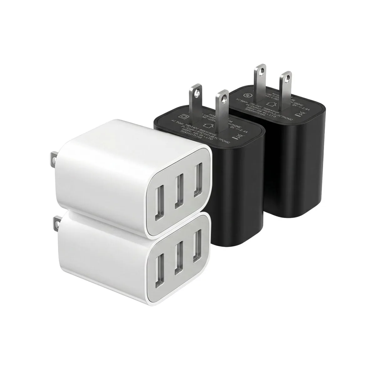 No Sew No Sew USB Charger 3-Port White+Black 5V 2.4A — product photo