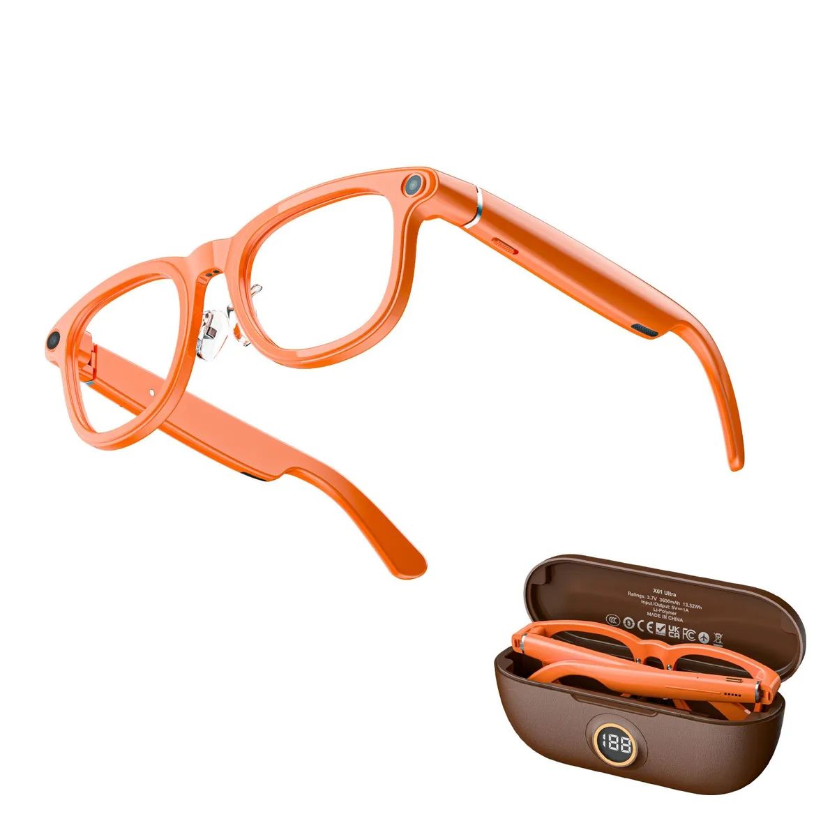 LOKMAT LOKMAT X01 AI Smart Glasses White Orange wearable technology — product photo